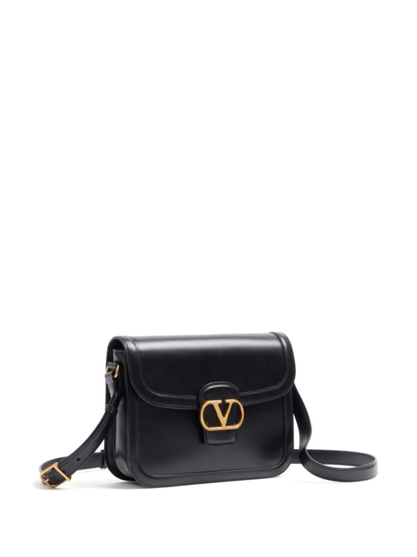 Valentino Garavani Luxurious Black Leather 9To5 Shoulder Bag With Chain Handles