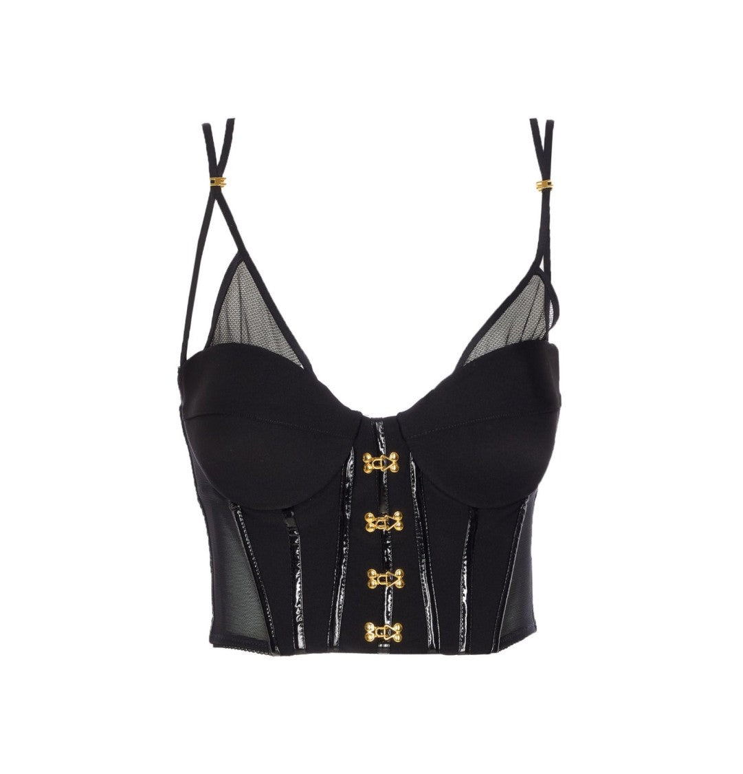 Elisabetta Franchi Classic Black Top With Flattering Silhouette