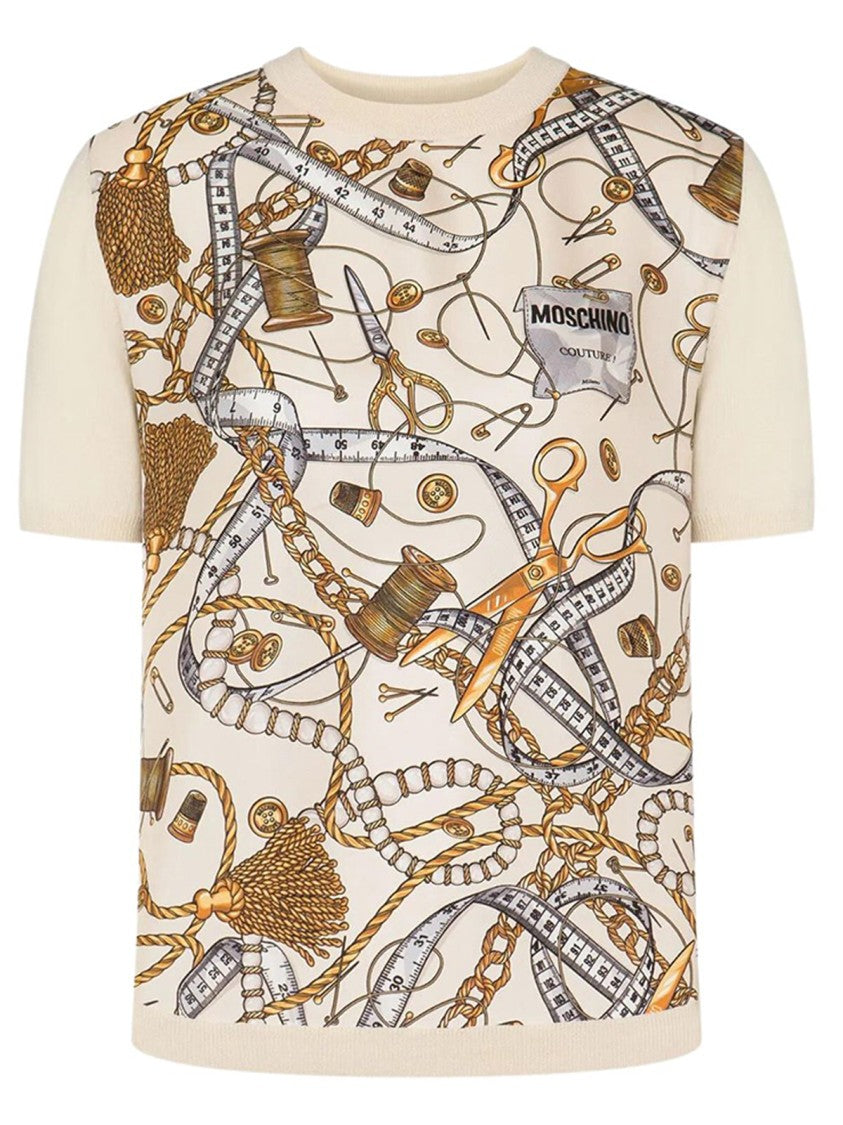 Moschino Ivory Wool Short-Sleeves