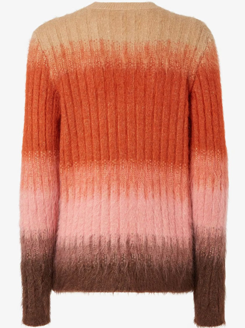 Fendi Gradient Ribbed Wool Crew Neck Sweater