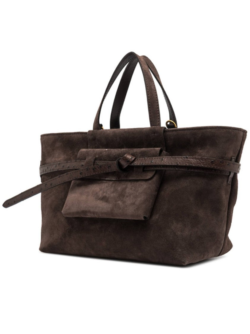 Gianni Chiarini Brown Belty Suede Tote Bag