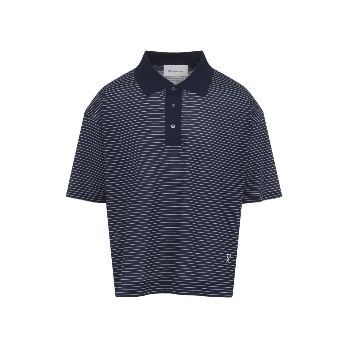 Ami Paris Cotton Crewneck Polo T-Shirt