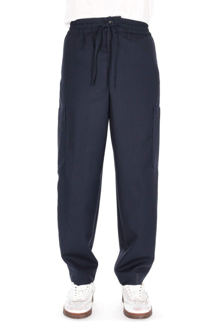 Kenzo Straight Fit Virgin Wool Cargo Trousers