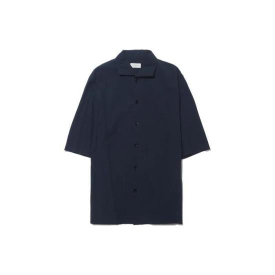 Lemaire Classic Blue Cotton Shirt With Button-Down Front