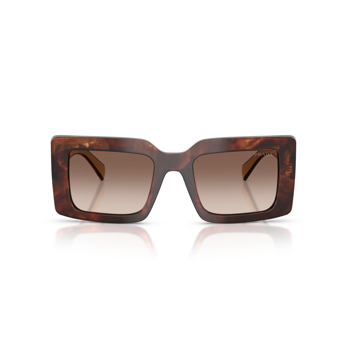 Prada 0Pr D01s Oversized Rectangular Tortoiseshell Sunglasses