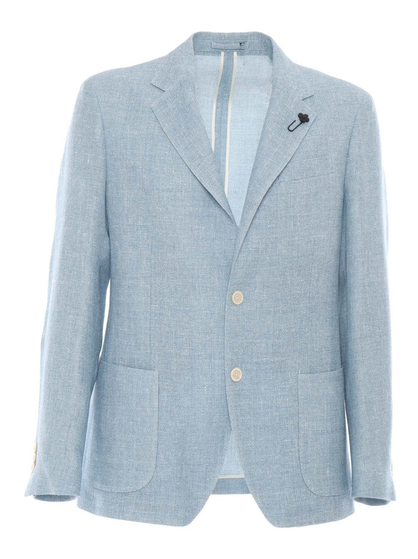 Lardini Rome Textured Linen Blend Tailored Jacket