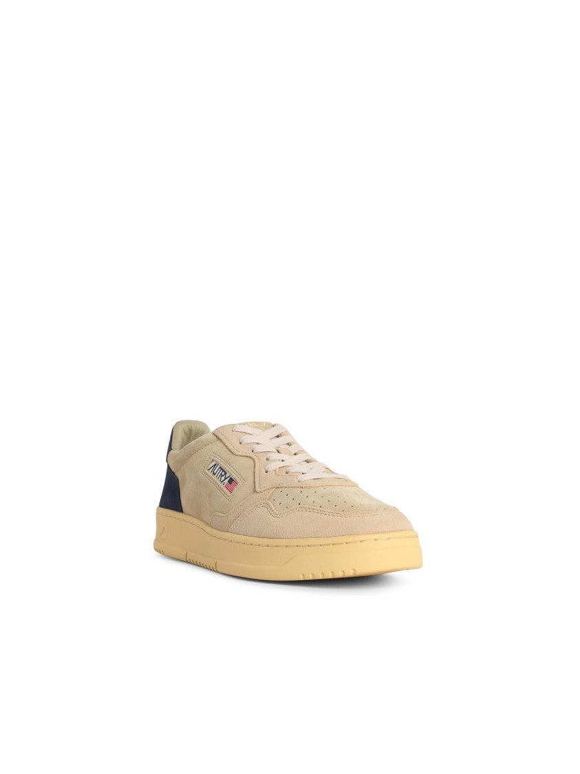 Autry 'Medalist Low' Beige Suede Sneakers