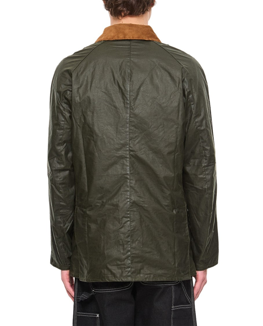 Barbour Green Zip Snap Button Coat