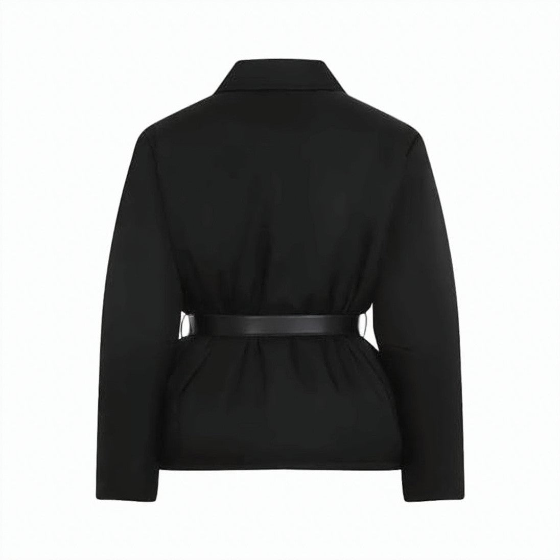 Prada Belted Padded Black Jacket