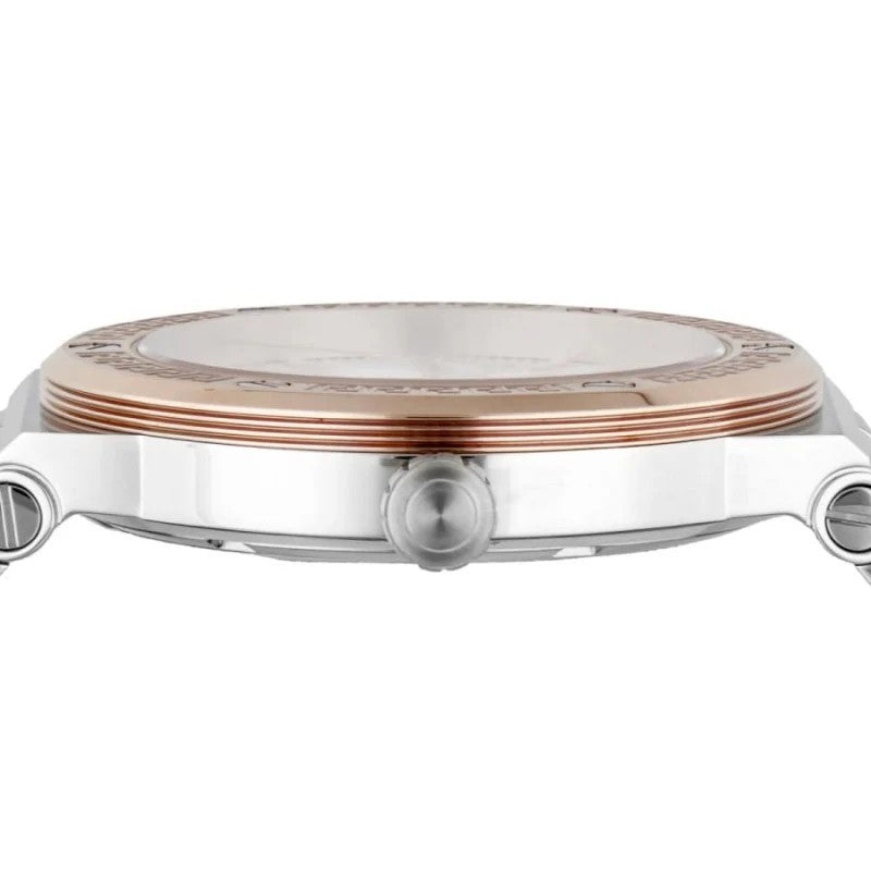Versace Greca Logo Lady 38Mm Quartz Watch With Bicolor Stainless Steel Bracelet