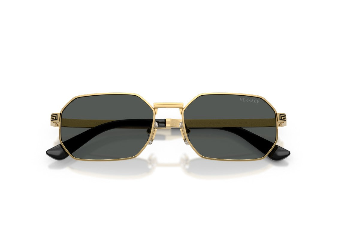 Versace Gold 0Ve2297 Metal Geometric Octagonal Sunglasses