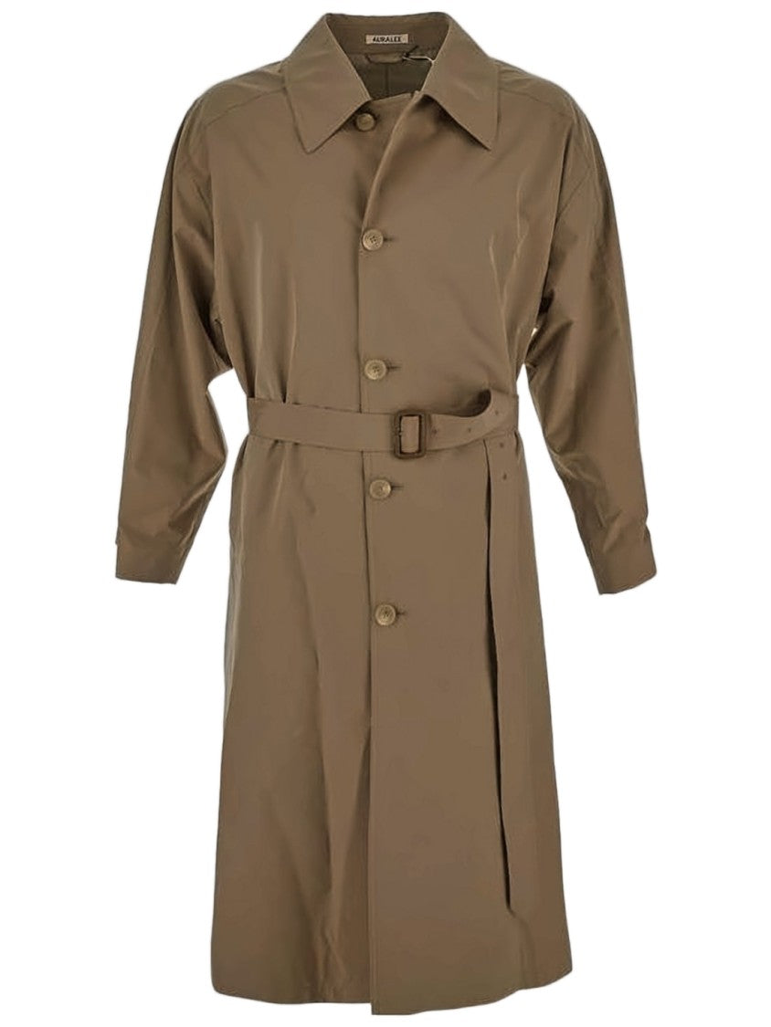 Auralee Brown Cotton-Polyester Blend Trench Coat