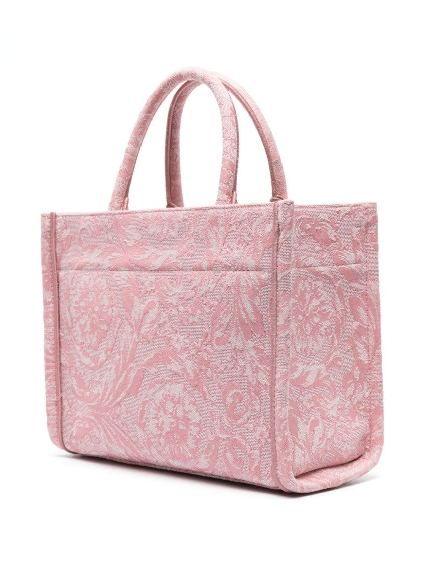 Versace Light Pink Barocco Jacquard Canvas Bag
