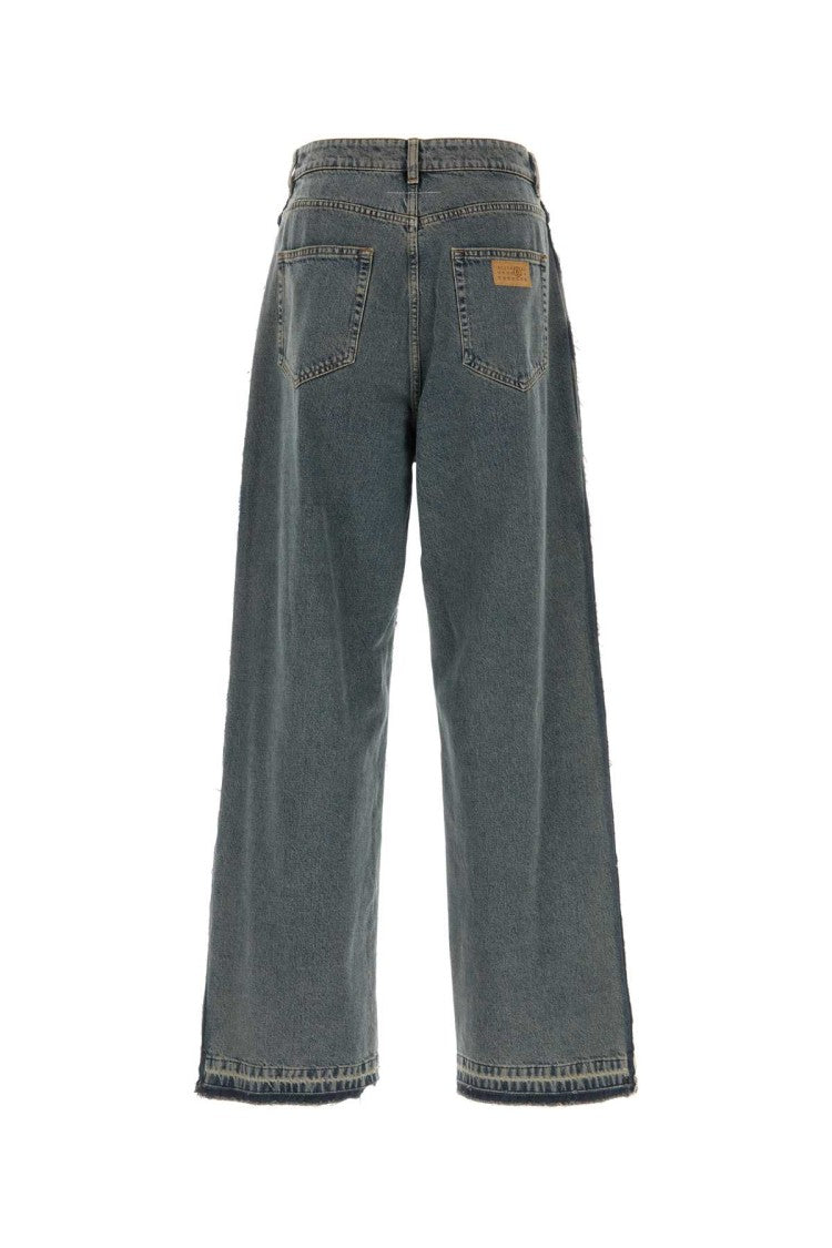 Mm6 By Maison Margiela Cropped Wide-Leg Denim Jeans