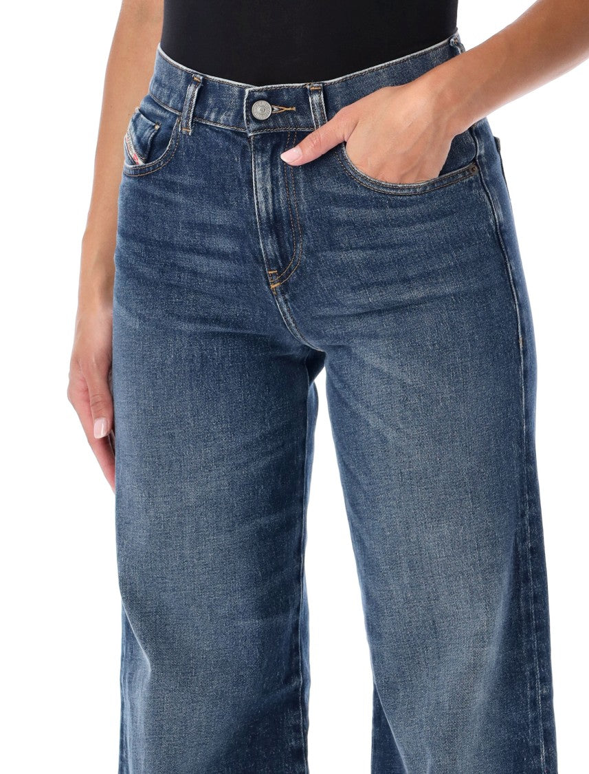 Diesel Wide-Leg Denim Jeans With Vintage Wash Effect