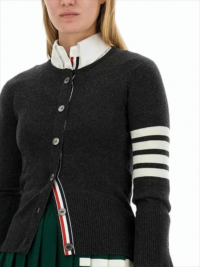 Thom Browne Fitted Cashmere Cardigan With Contrasting Stripes