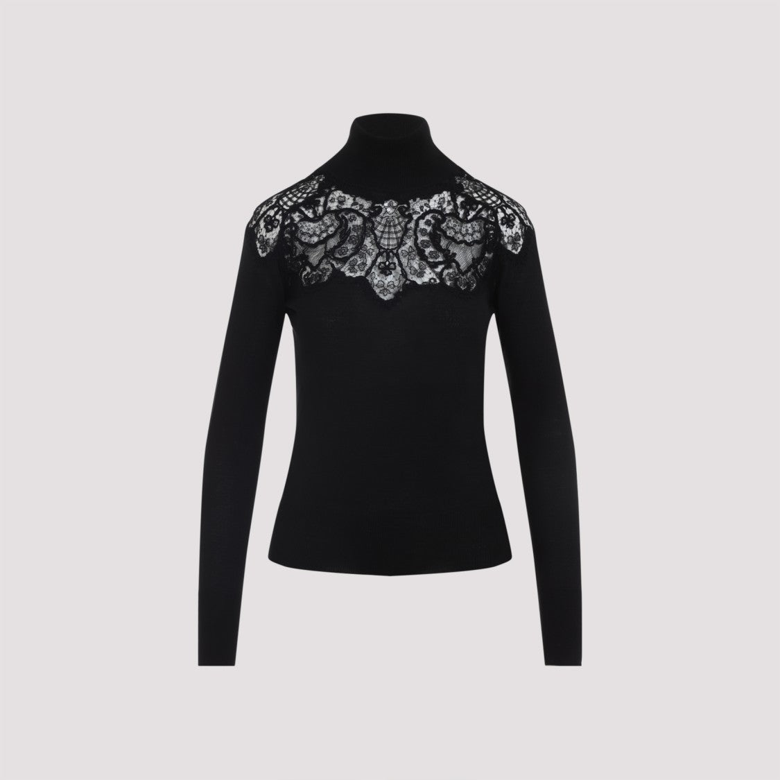 Ermanno Scervino Fitted Sweater With Lace Detailing