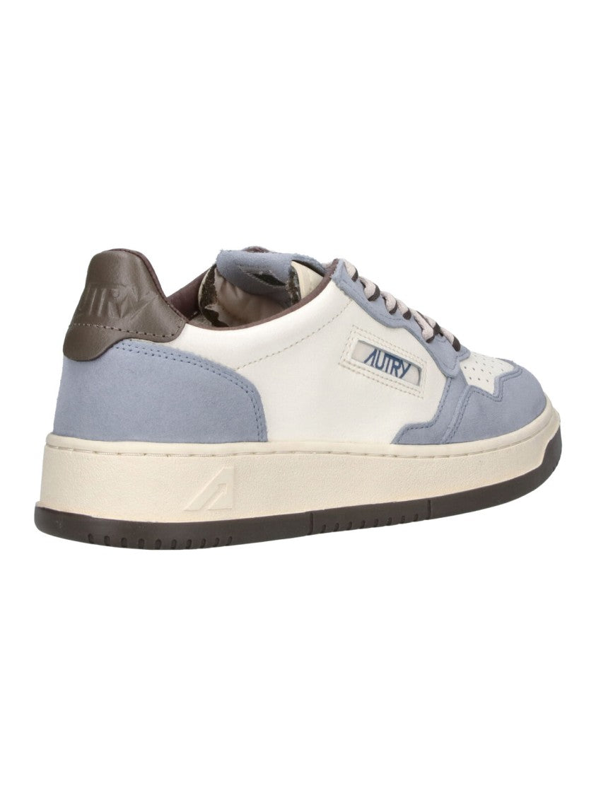 Autry White Medalist Blue Accent Leather Sneakers