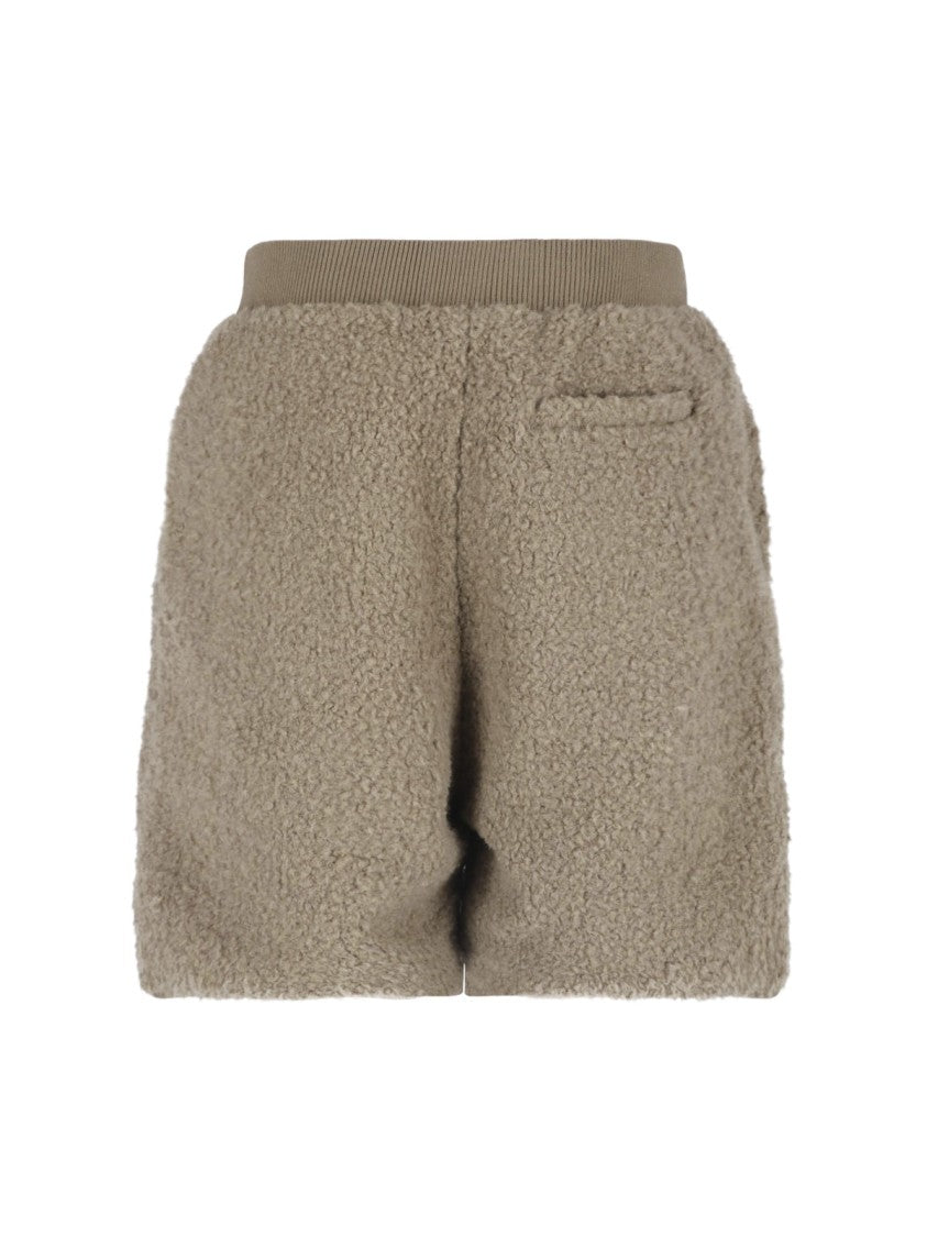 Entire Studios Beige Teddy Fleece Zippered Shorts