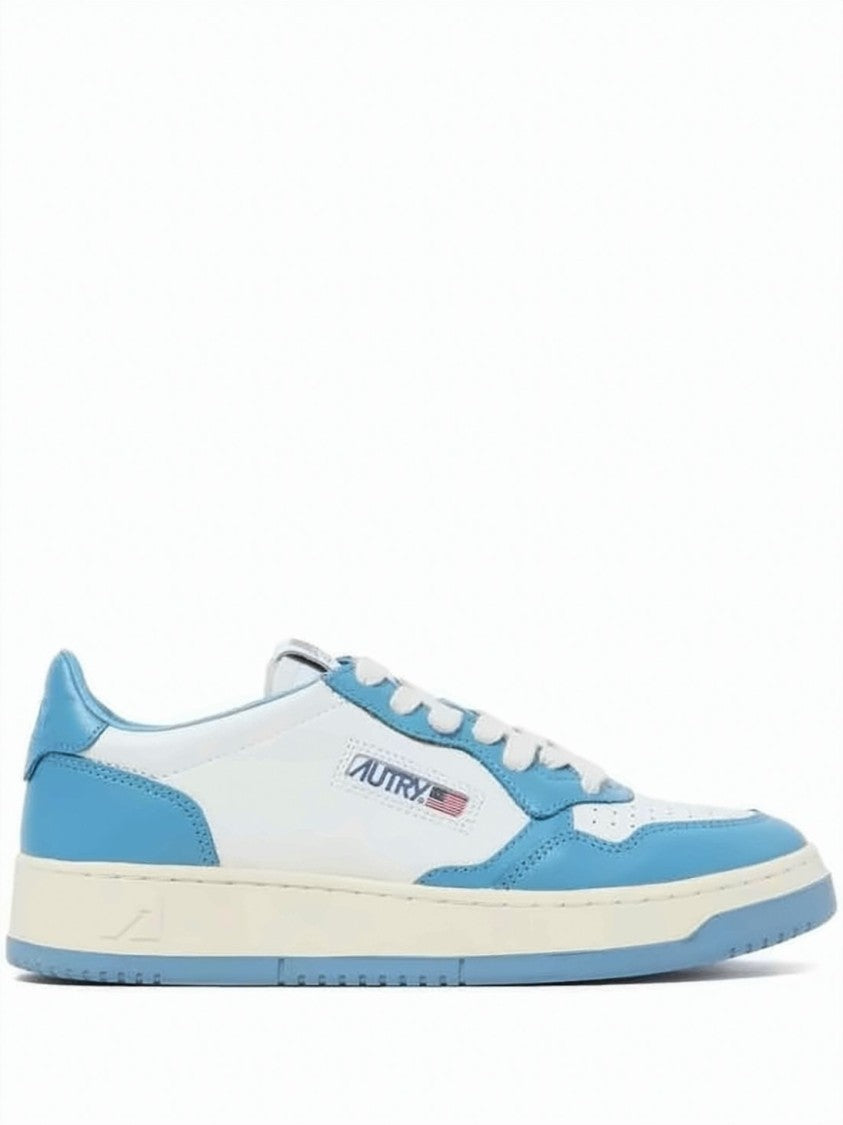 Autry Low-Top Sneakers With Sky Blue Accents