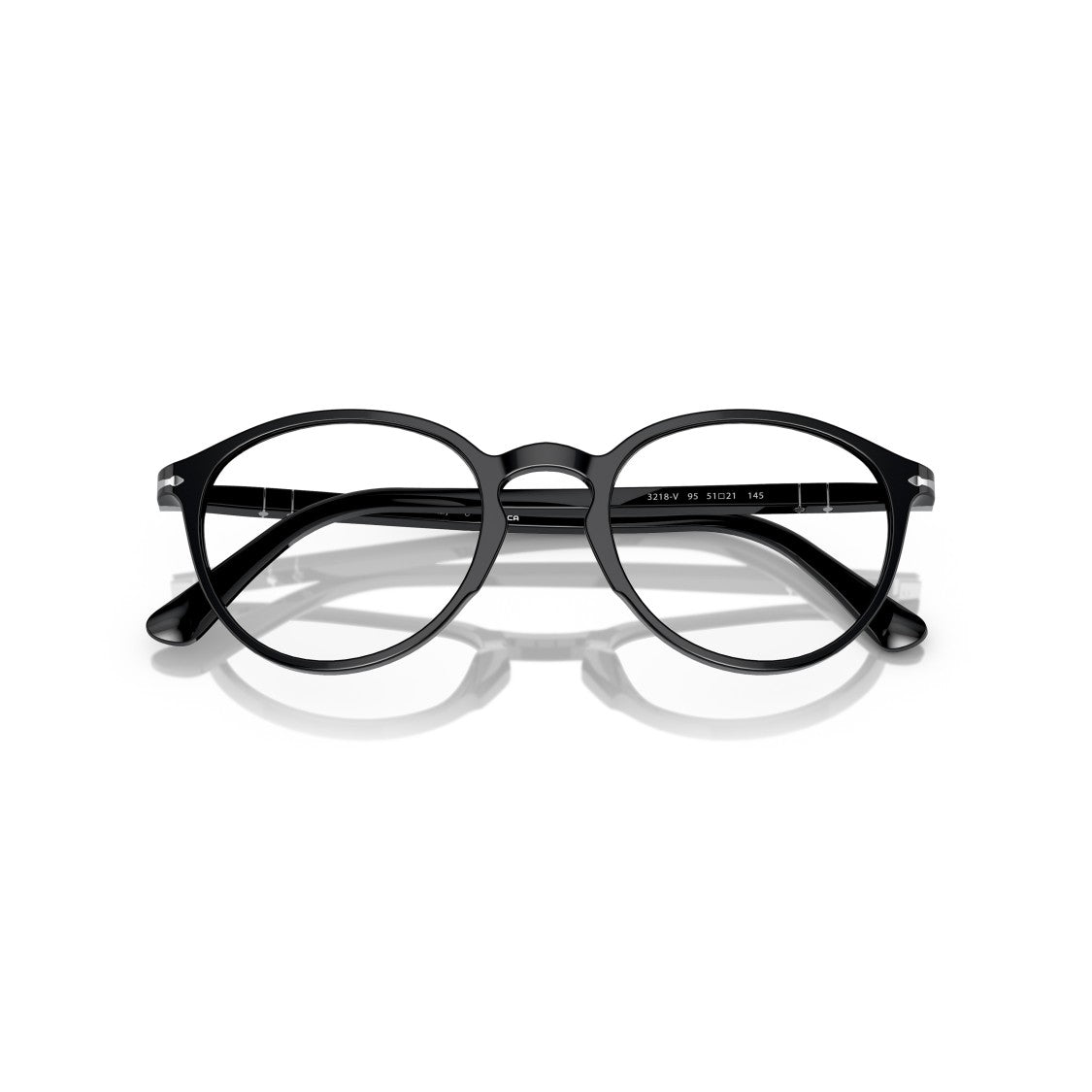 Persol 0Po3218v Glossy Black Acetate Round Frame Eyeglasses