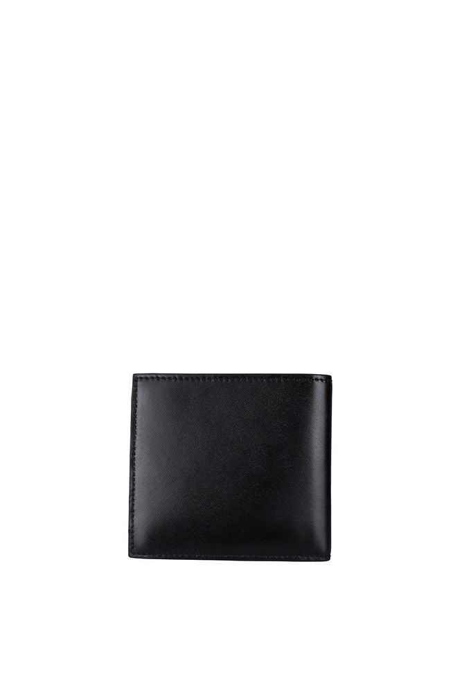 Alexander Mcqueen Smooth Black Leather Wallet