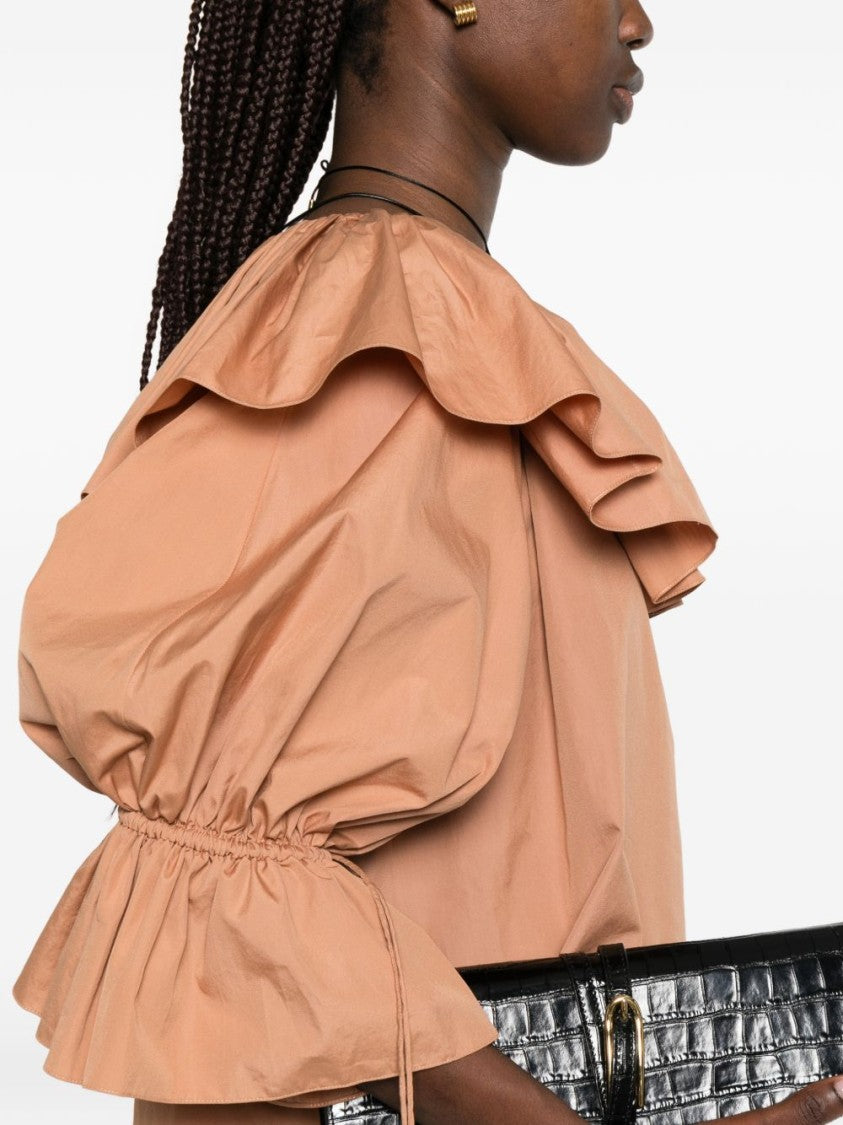 Chloé Loose Fit Ruffled Neckline Blouse