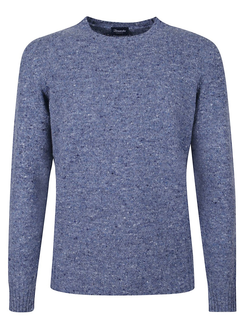 Drumohr Textured Knit Sweater In Clear Blue
