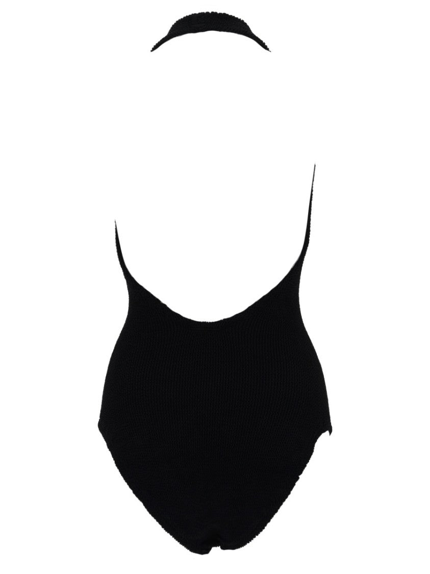 Hunza G Sandy Swim Textured Halter Swimsuit