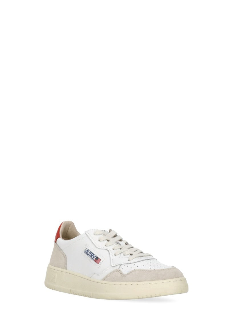 Autry White Medalist Low Suede Inserts Sneakers