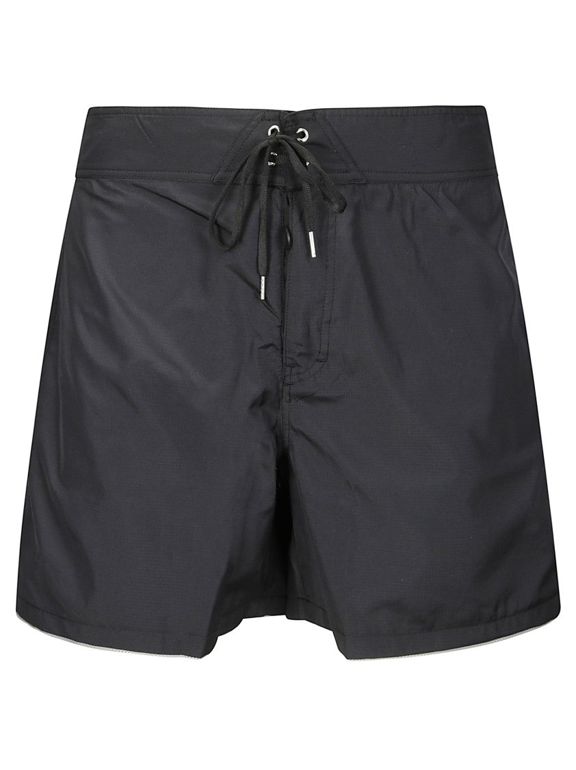 Stockholm Surfboard Club Lace-Up Closure Shorts With Contrasting Logo Band