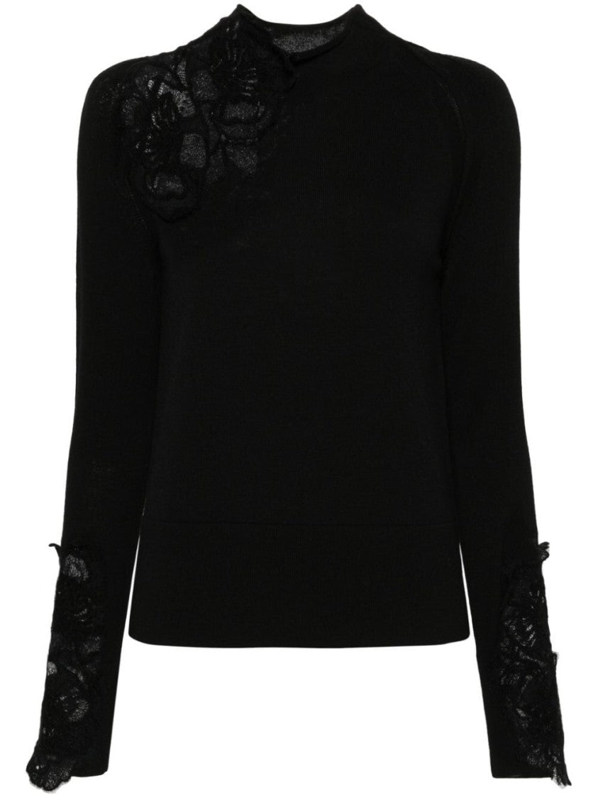 Ermanno Scervino Fitted Black Turtle-Neck Sweater