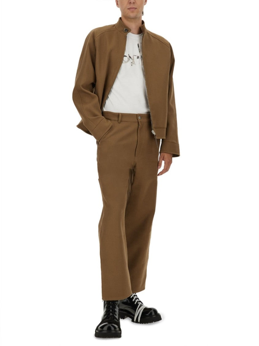 Moschino Structured Boxy Brown Jacket With High Collar