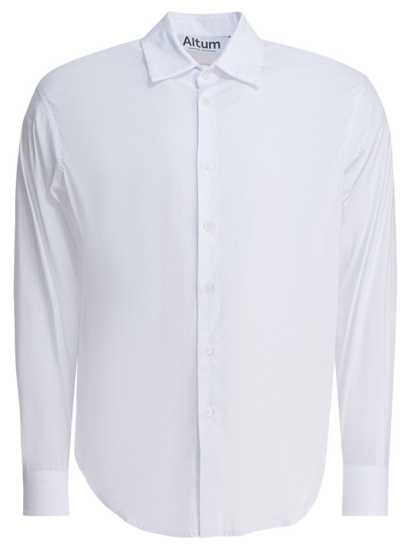 Altum White Button-Down Shirt With Classic Detailing
