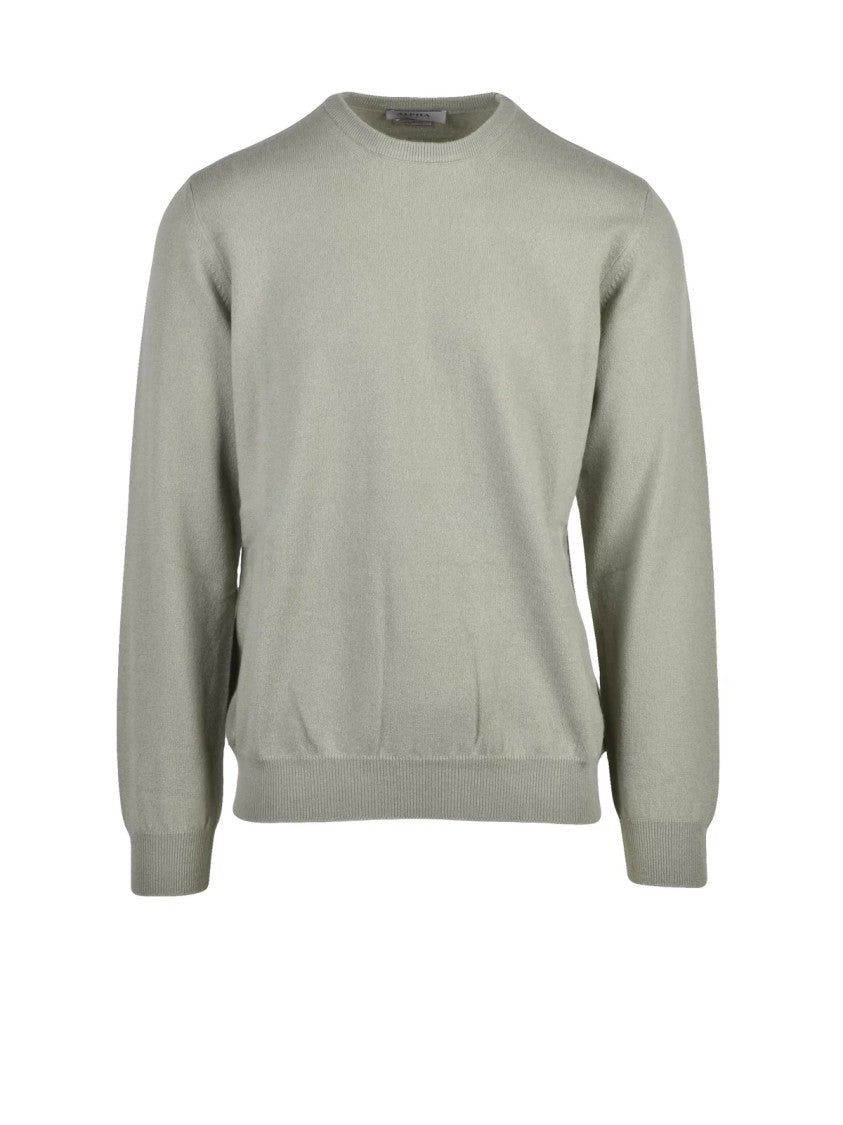Alpha Studio Pistachio Green Cashmere Crewneck Pullover