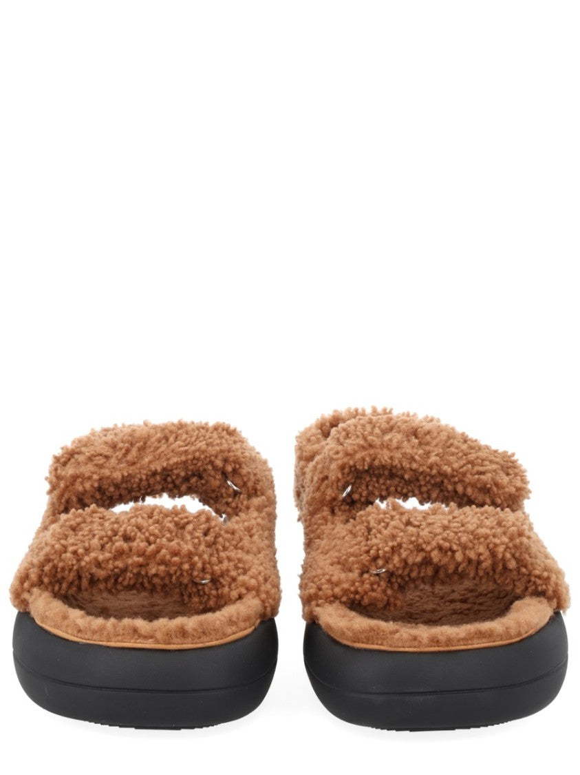 Moon Boot Shearling Dual Strap Sandals