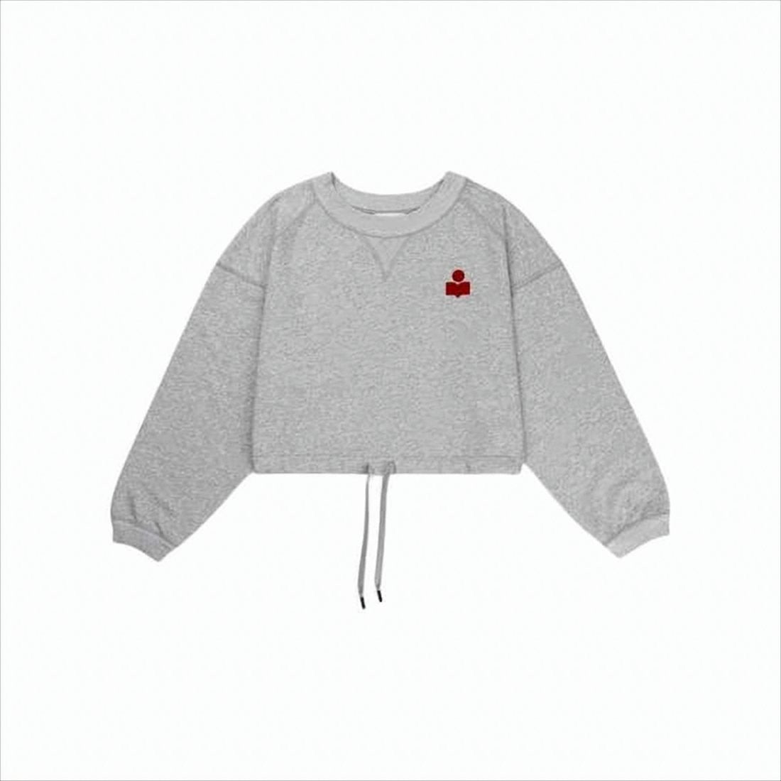 Isabel Marant Cropped Long-Sleeve Sweatshirt With Drawstring Hem