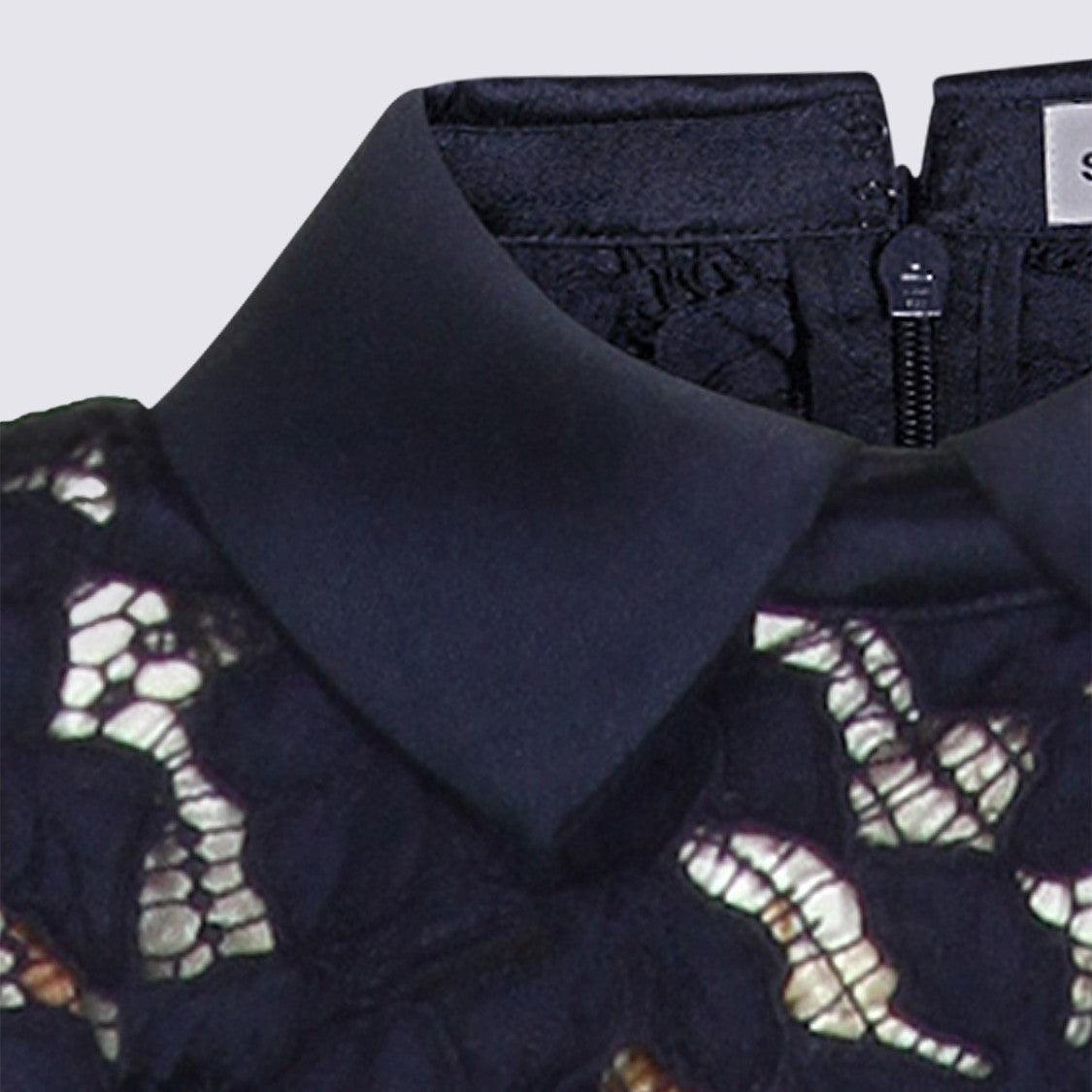 Self-Portrait Navy Sheer Shirt Dress