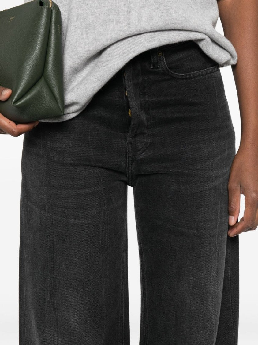 Iois Wide-Leg Black Jeans With High Waist