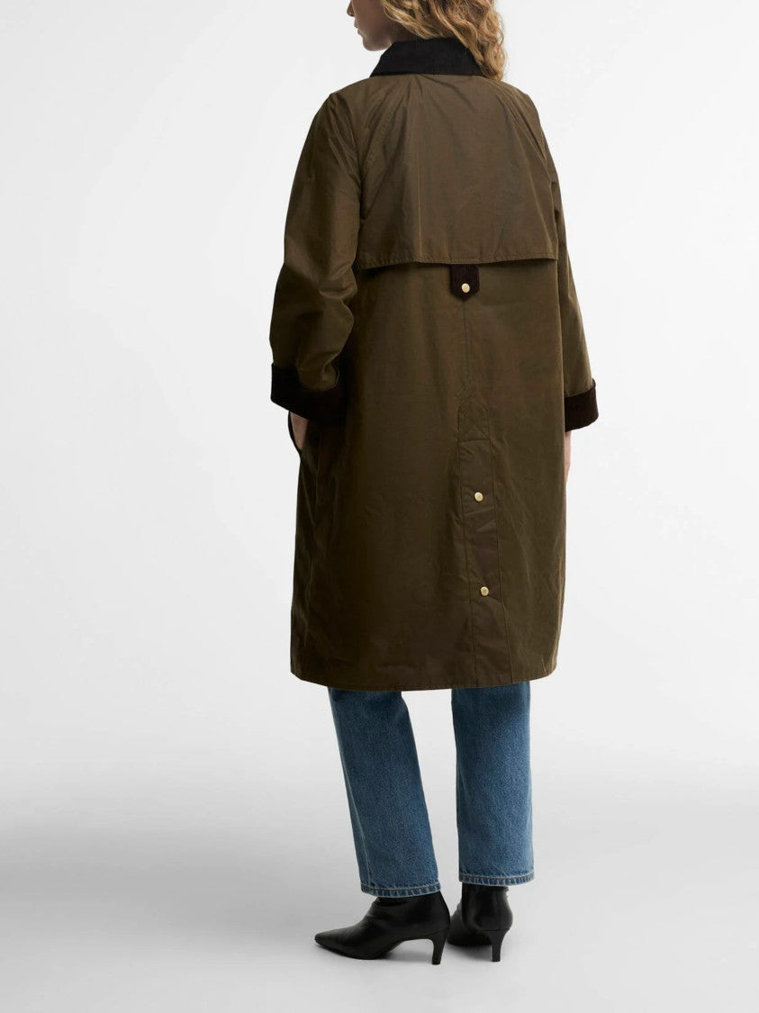 Barbour Relaxed Fit Short Coat With Dark Corduroy Collar