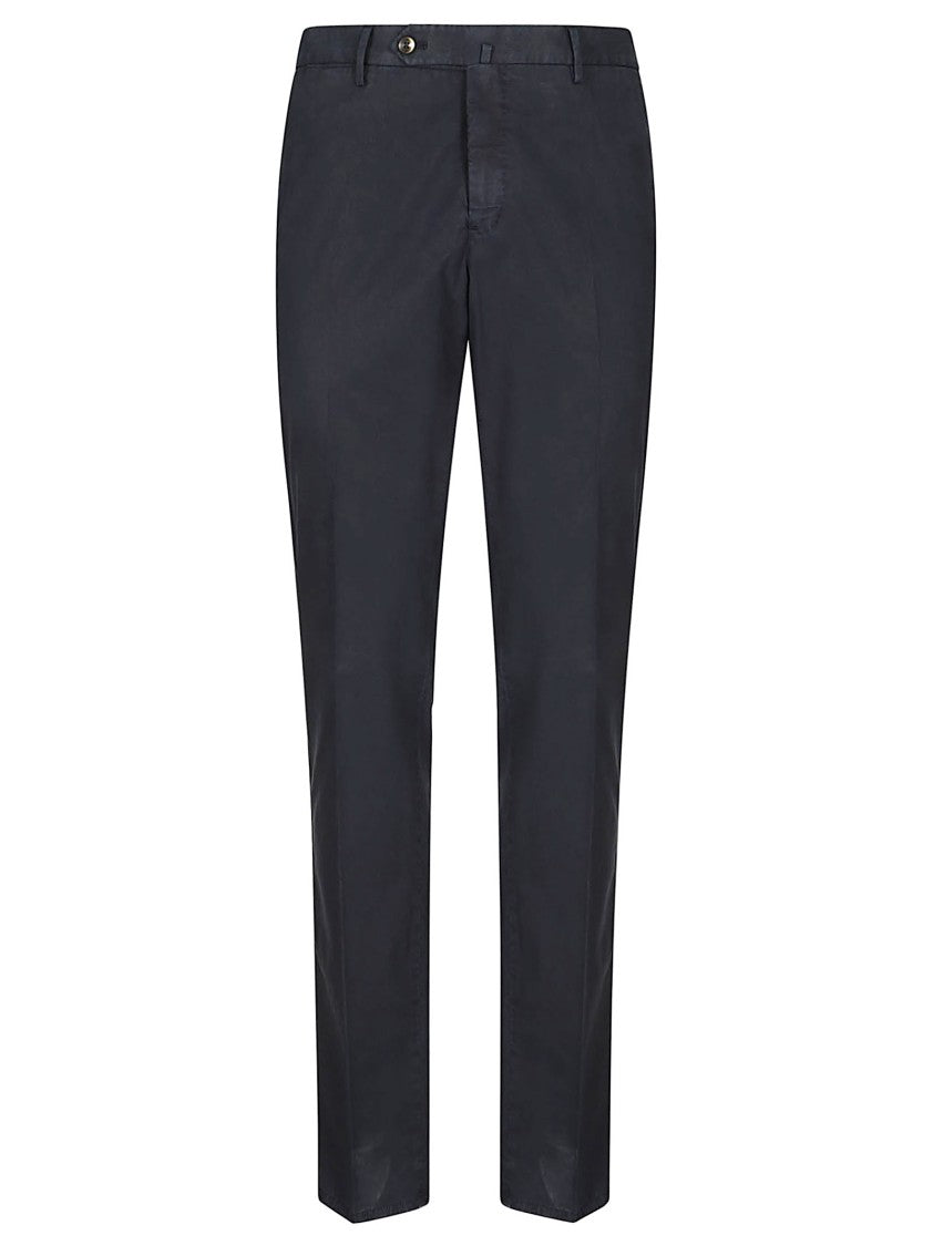 Pt Torino Tailored Slim-Fit Trousers With Clean Waistband And Pressed Crease