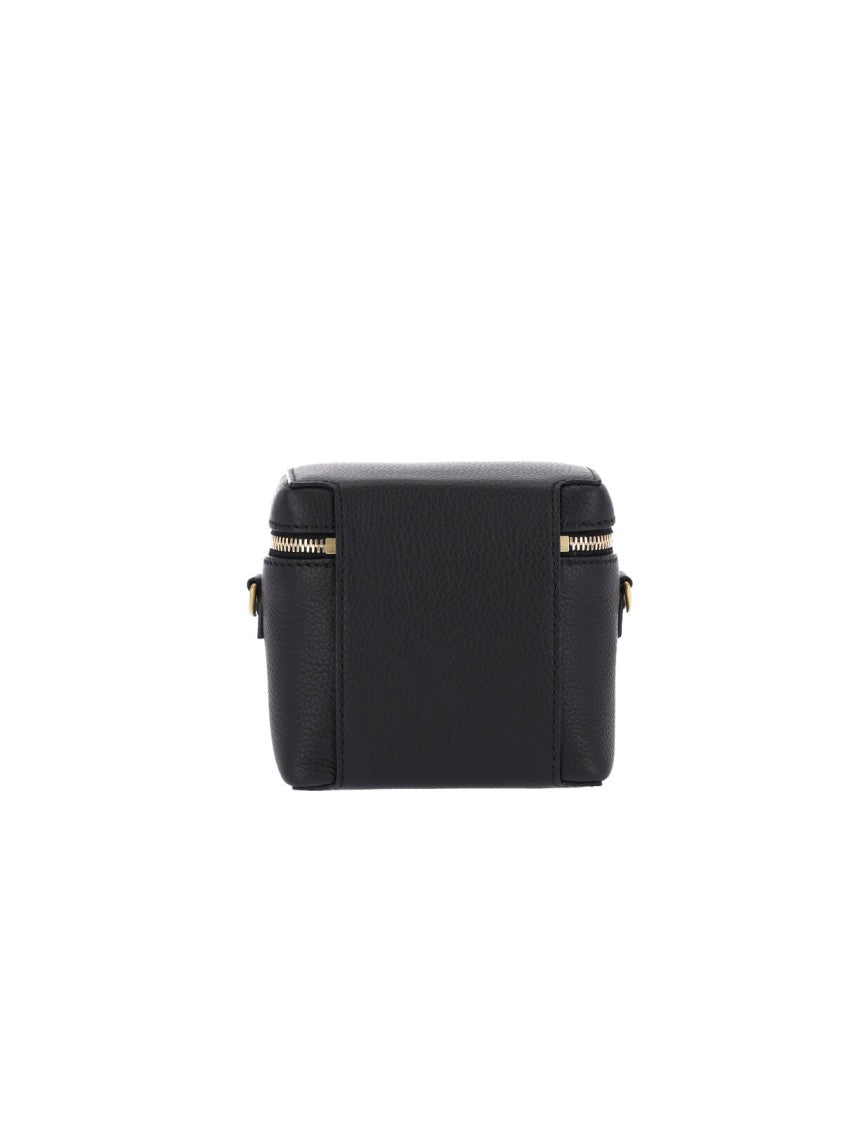 Thom Browne Black Pebbled Leather Adjustable Strap Pouch