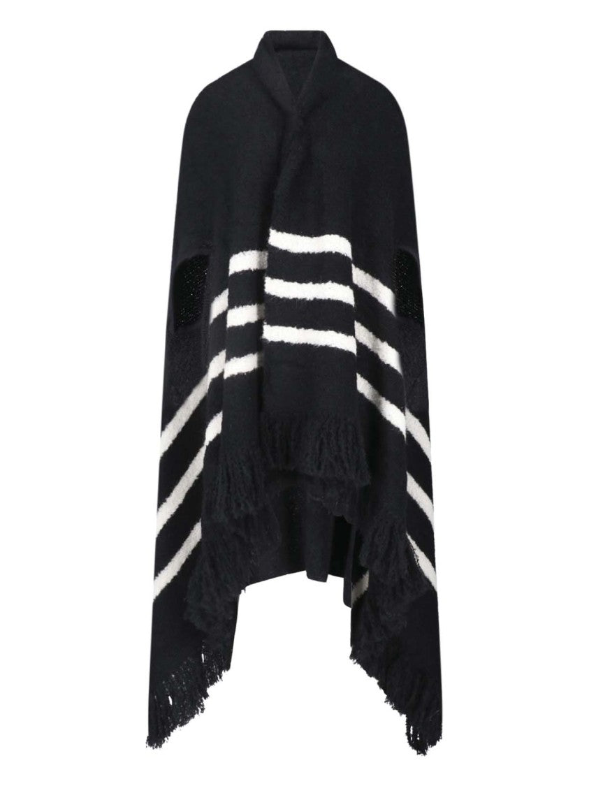 Pampa The Brand Black Alpaca Wool Fringed Cape