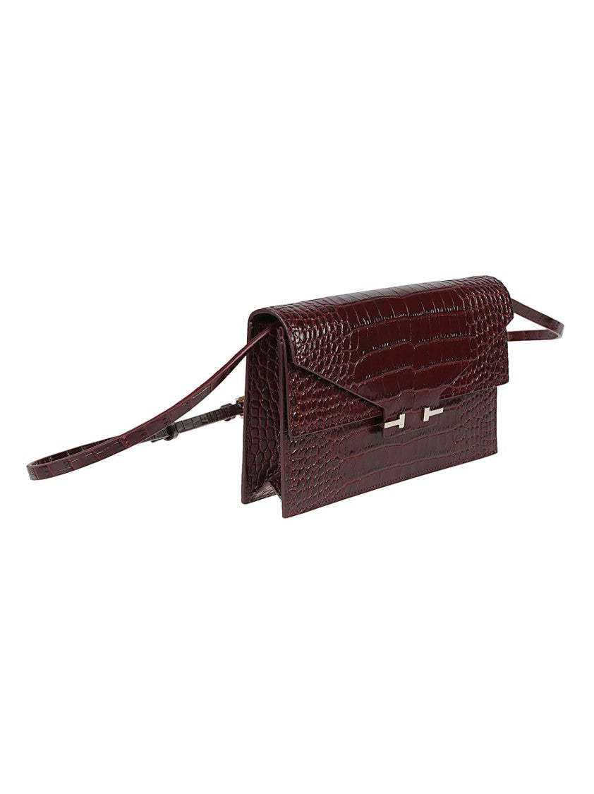 Tom Ford Crocodile Effect Buckle Shoulder Bag