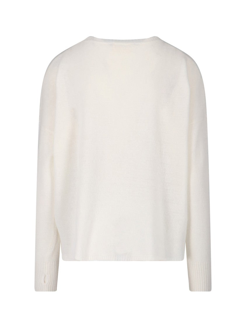 Ma'ry'ya Soft Knit Sweater In Virgin Wool And Cashmere Blend