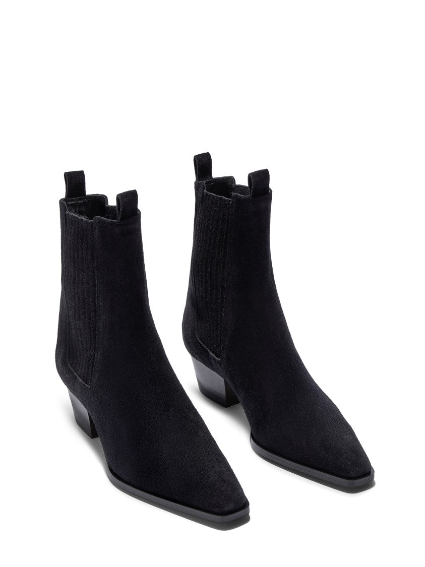 Aeydē Pointed Toe Ankle Boots With Elastic Side Panels