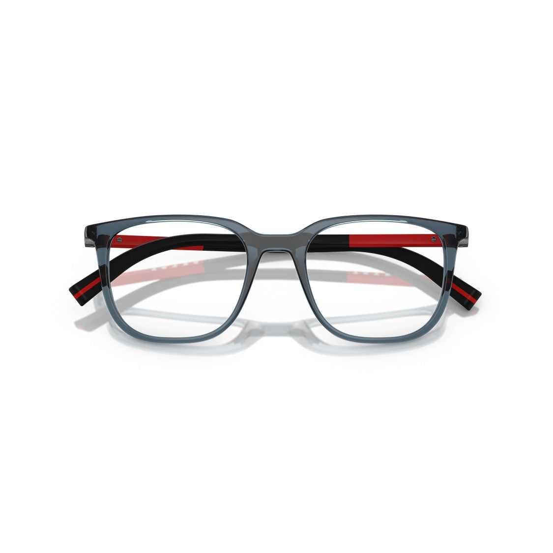 Prada Linea Rossa 0Ps 04Rv Translucent Smoky Blue Square Frame Eyeglasses