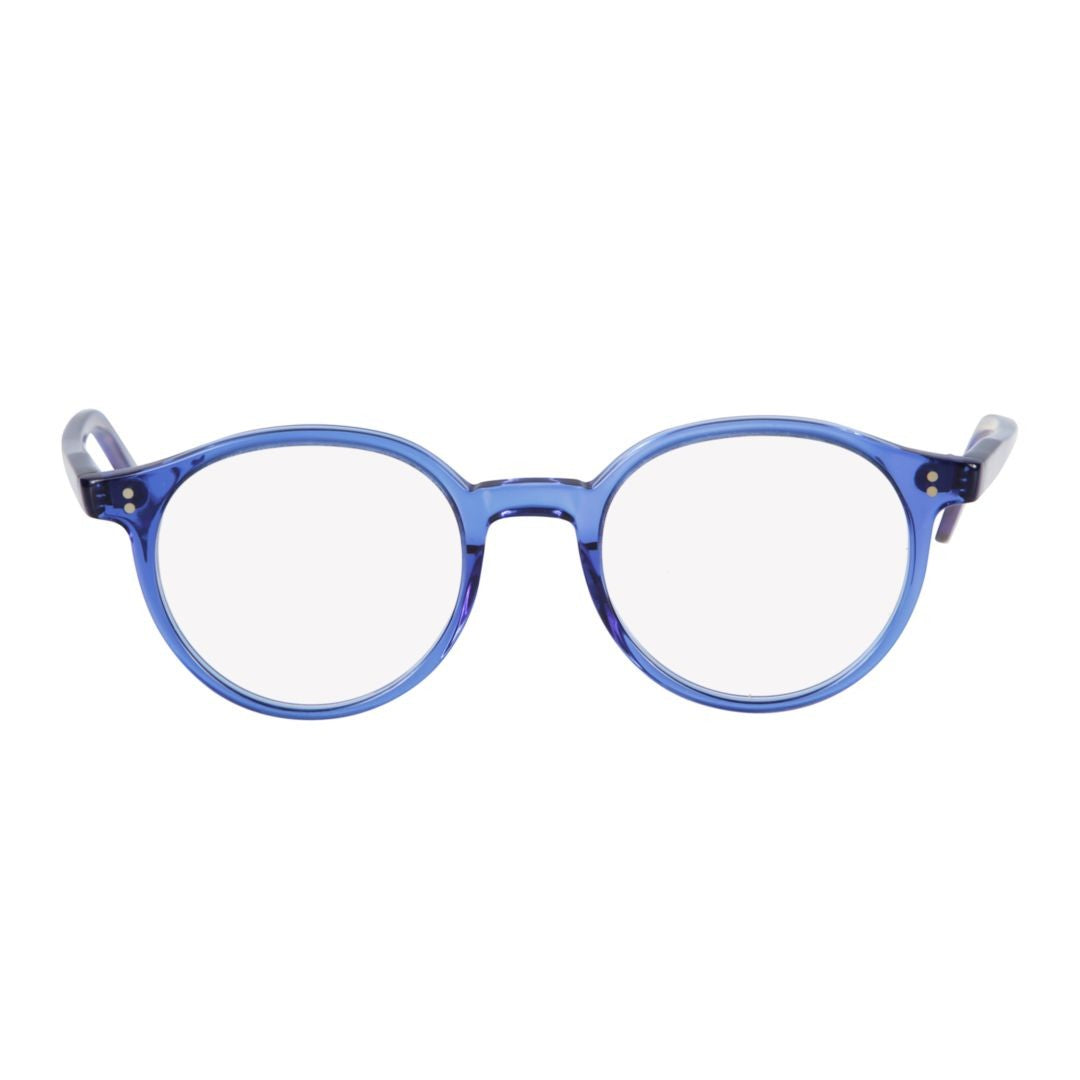Kador Panto/N Translucent Blue Round Frame Eyeglasses With Metallic Accents
