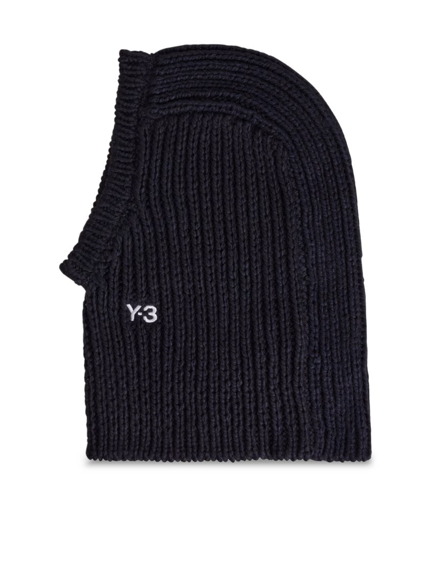Y-3 Ribbed Knit Balaclava-Style Hat With Embroidered Logo