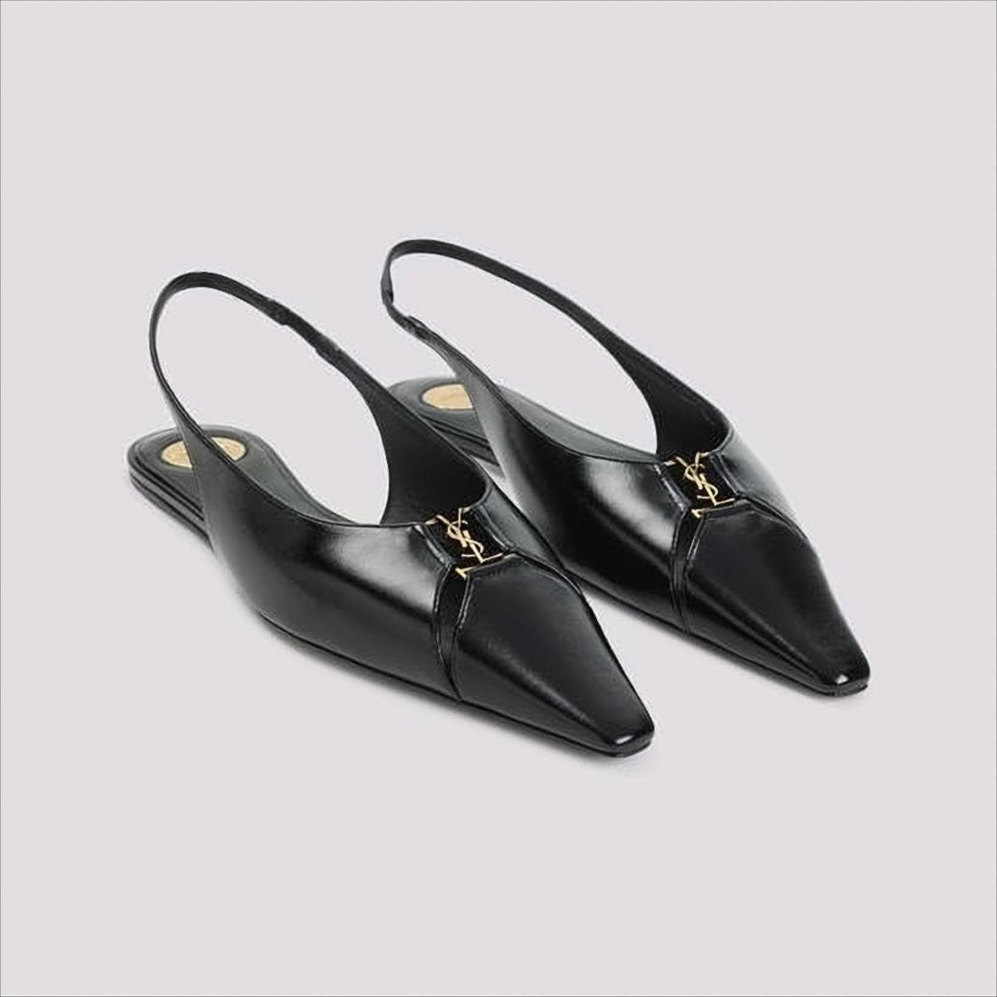 Saint Laurent Pointed-Toe Slingback Sandal In Calf Leather